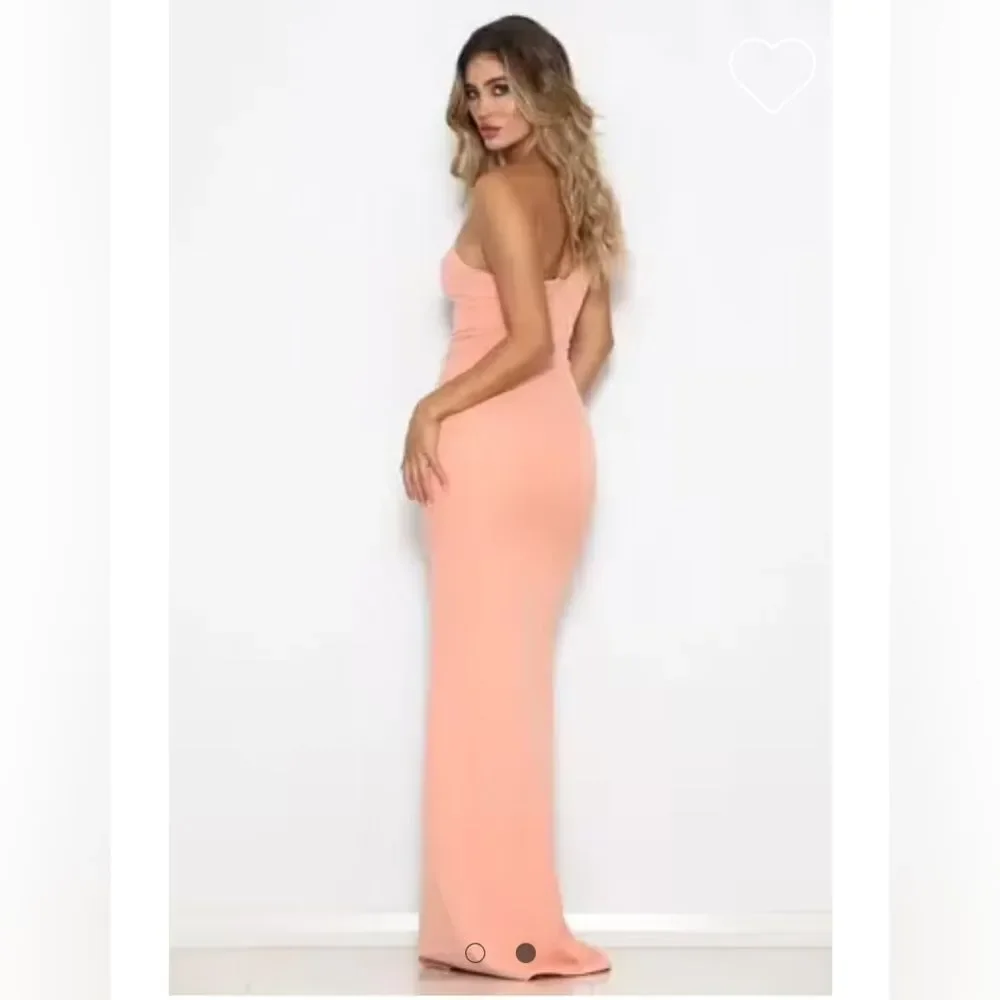 NWT Abyss By Abby Elegant Peach One-Shoulder Dress Sz Xs
